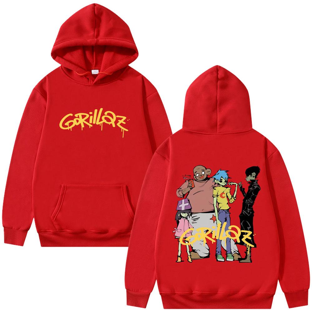 Alternative Rock Band Gorillaz Hoodie Men Women Fashion Vintage Pullover Hoodies Men's Gothic Oversized Cool Streetwear