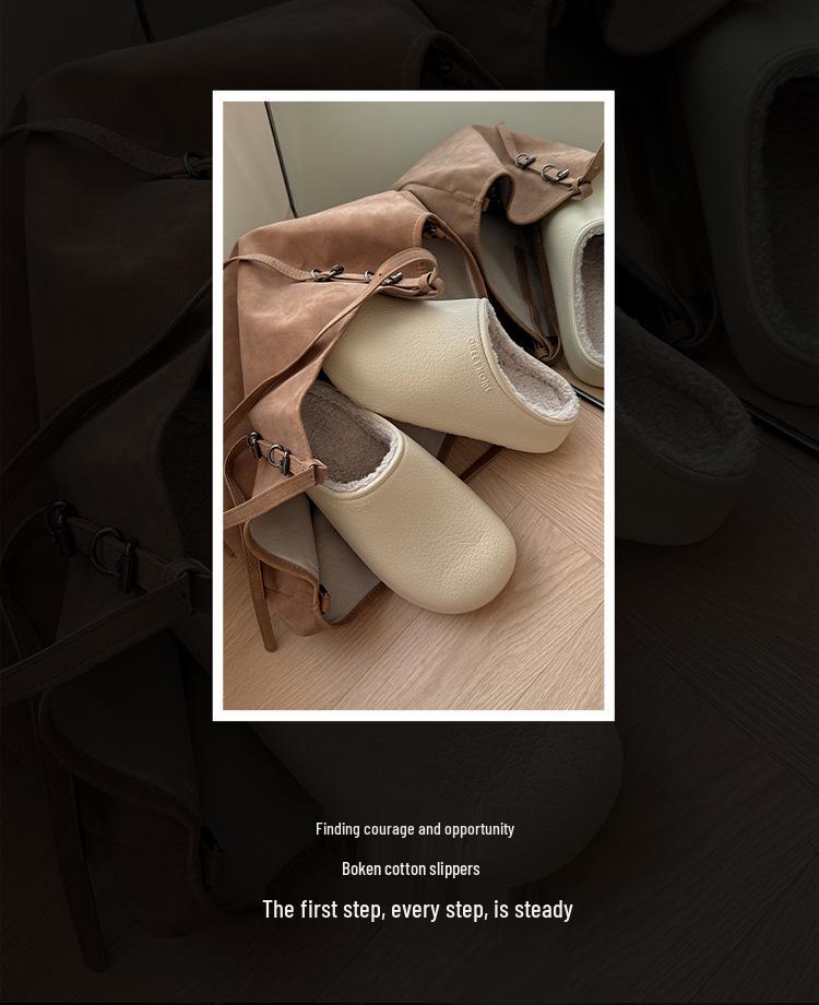 Women's & Men's Fleece-Lined Waterproof Cotton Slippers, Warm Indoor/Outdoor EVA Plush Winter Shoes