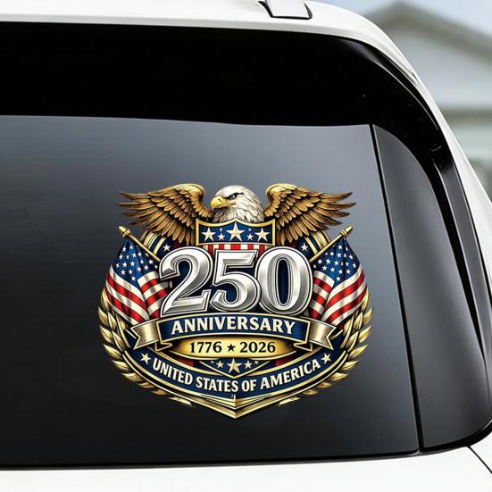 250th Anniversary USA Flag Sticker Patriotic 1776-2026 250 Years America Car Decal Independence