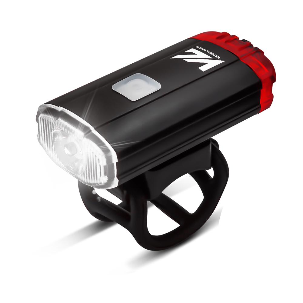 VICTGOAL Bike Light LED Bicycle Light USB Rechargeable Light for Bicycle Helmet & Bike Handlebar Handlebar&400LM
