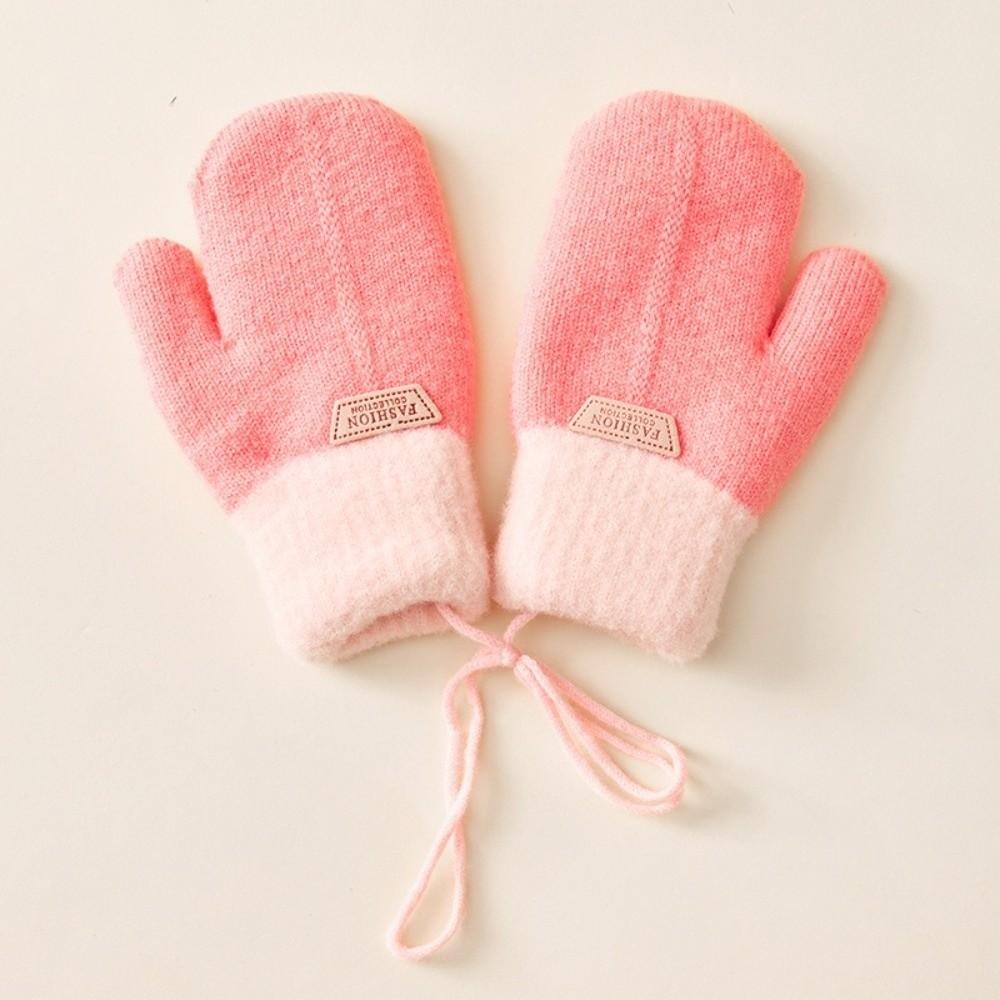 Windproof Kids Winter Gloves Coldproof Knitted Gloves Fashion Children Mittens Toddler