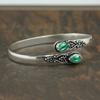 Vintage Ethnic Style Inlaid Imitation Natural Stone Bracelet Elegant Open Adjustable Bracelet Women Party Jewelry