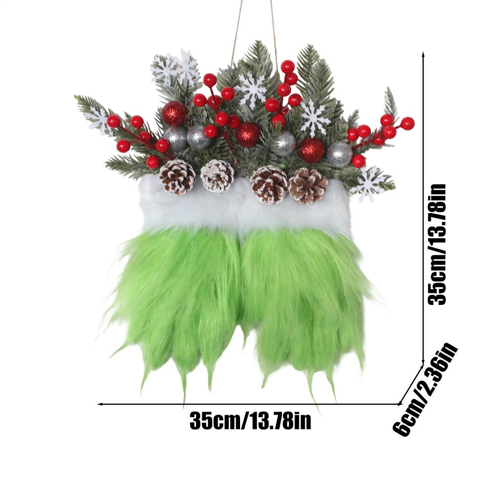 

Christmas Door Wreath With Pine Cones Artificial Door Wreaths With Red Balls Berries For Indoor Outdoor Tree Patio Garden Yard