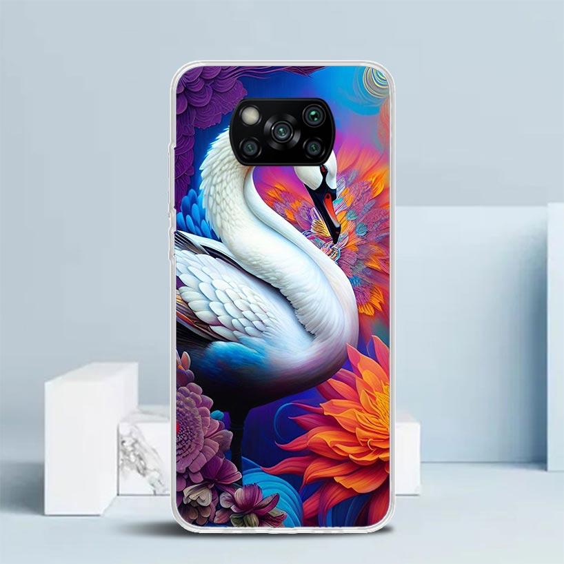 Black Swan Noble Phone Case For Xiaomi Poco F7 Ultra X5 X6 X7 Pro M7 Redmi 15C 15 13C 13 12C 12 10C 10 10A 9 9C 9A 9T Cover Poco