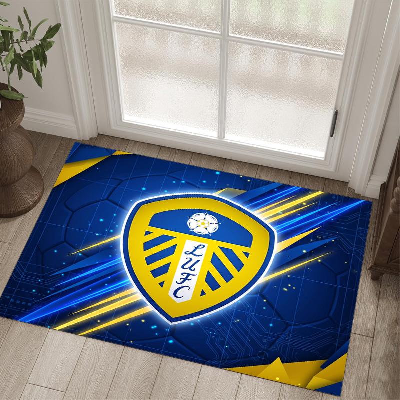 Design Calcio Leeds United Tappeto in Velluto di Cristallo Accogliente Non?Tappeto Stampato Antiscivolo per Camera da Letto Soggiorno Ingresso