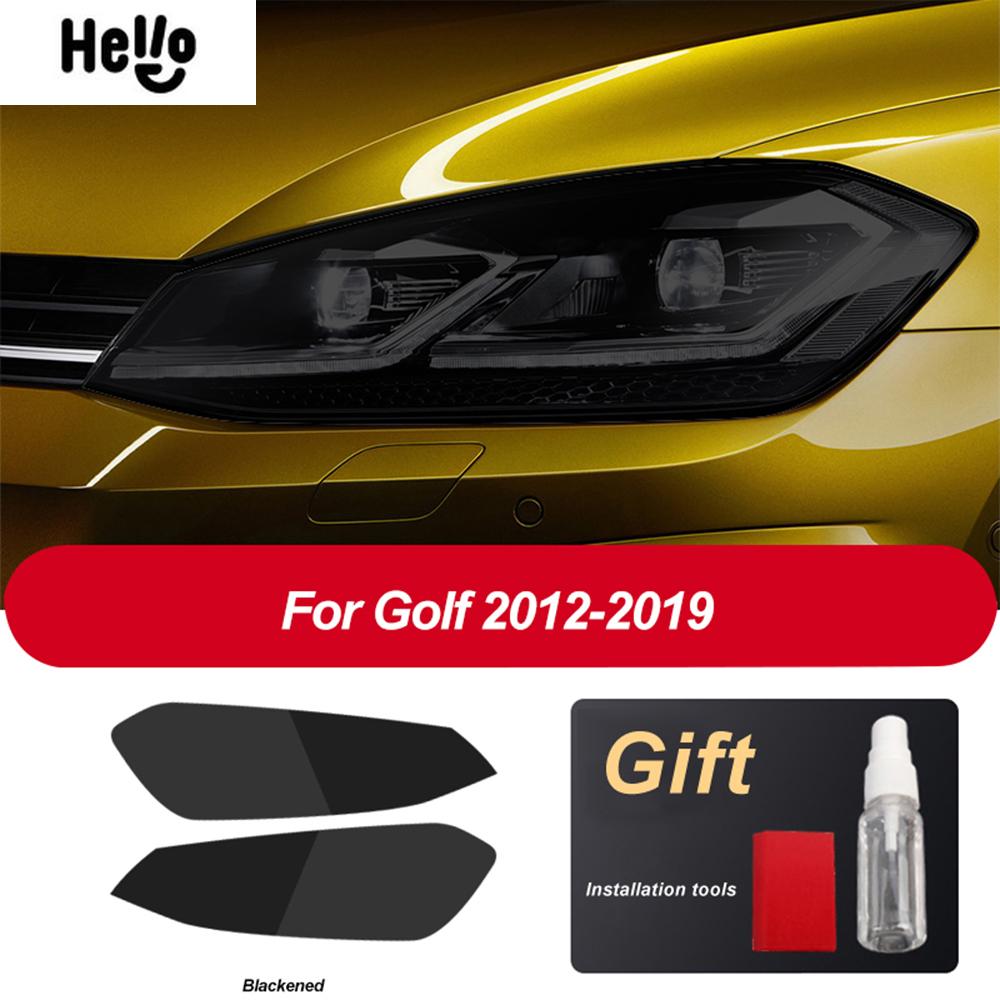 For Volkswagen VW Golf 7 MK7 2012- Accessories Car Headlight Tint Black Protective Film Taillight Transparent TPU Sticker