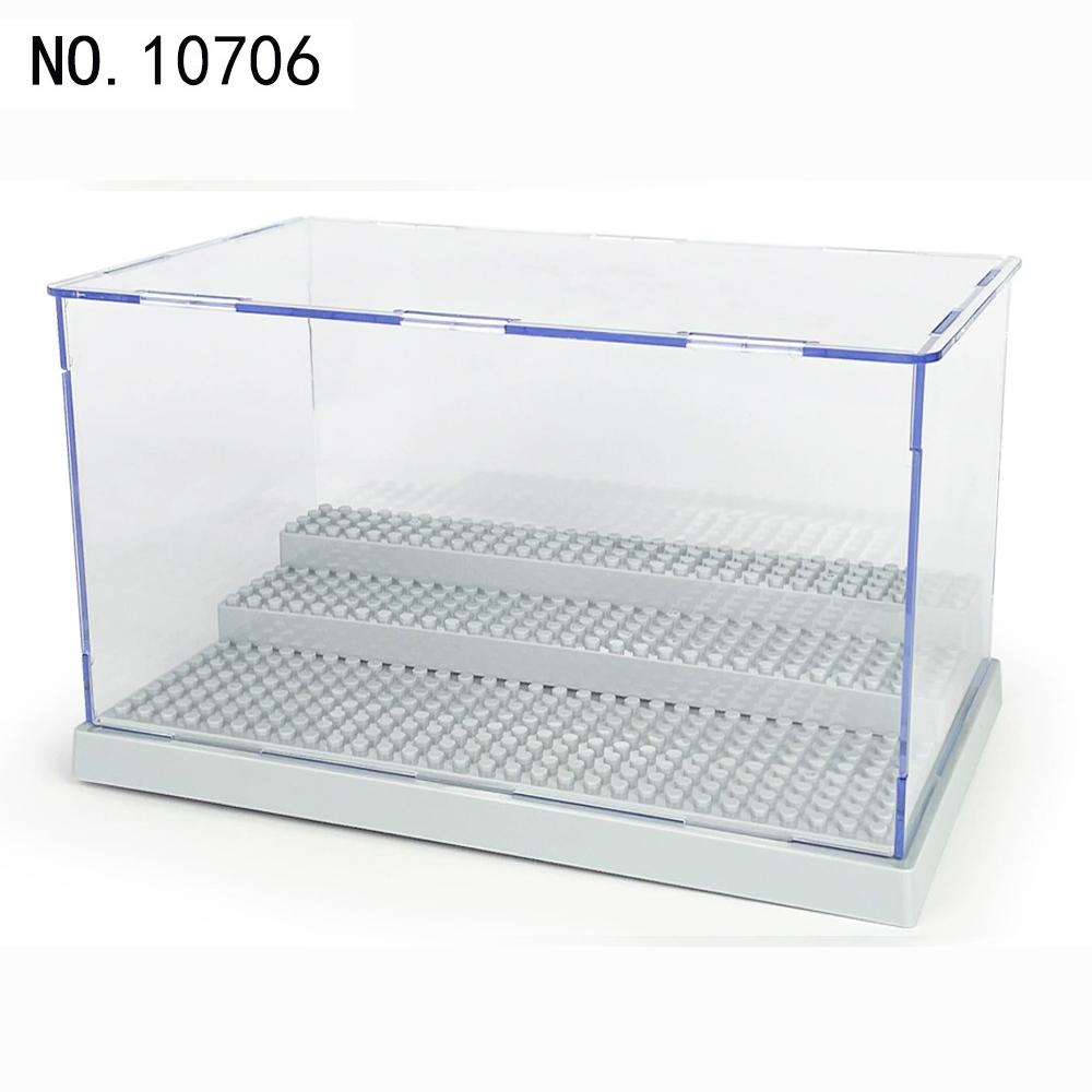 Building Block Display Box Small Particles Suitable For Lego Minifigures Clear Desktop Dust Box Stackable Storage Square Box