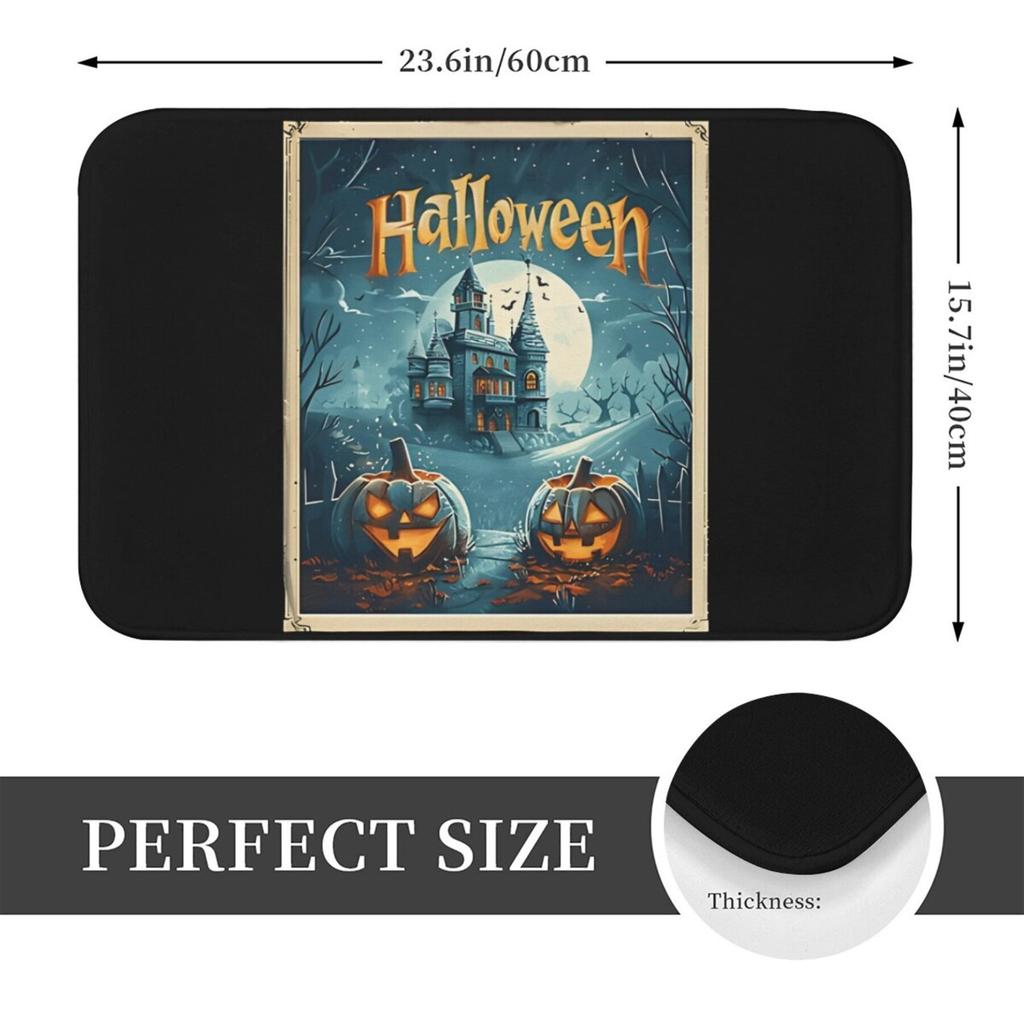 1pc Moonlit Halloween Mansion Non-Slip Doormat Bath Mat Floor Carpet Welcome Rug Home Decor Christmas Decor Xmas