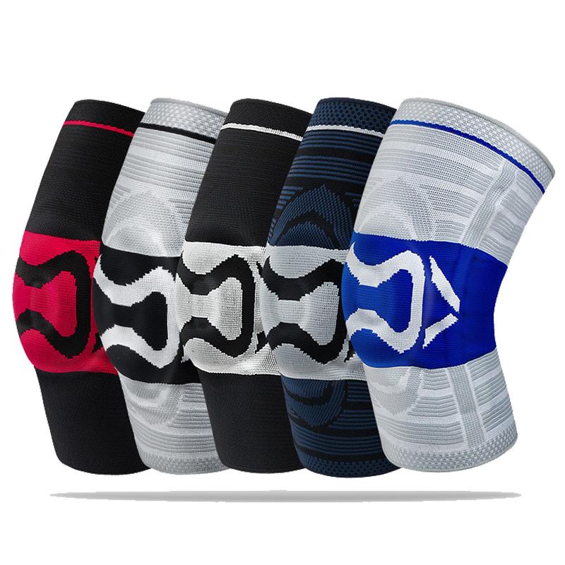 1 pz Ginocchiera Cinghia Rotula Supporto Mediale Forte Menisco Silicone Compressione Protezione Sport Ginocchiere Corsa Pallacanestro