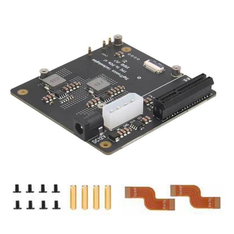 For RPi 5 PCIe Expansion Board With Standard PCIe Slot X1010 PCIe FFC Connectors Flexible Power Option