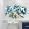 Realistic Gold Blue Flowers Wall Sticker Self-Adhesive Removable Decor for Home Bathroom Living Room Wardrobe