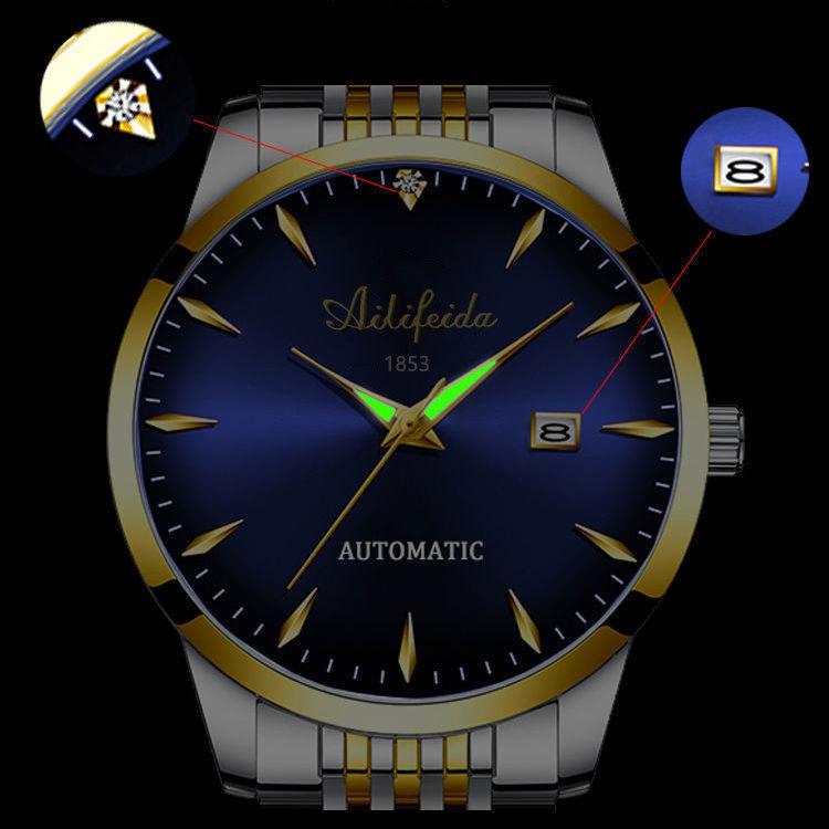 Aili Feida Men's Luminous Quartz Watch with Transparent Back and Hollow Design – Hot Selling On Douyin.