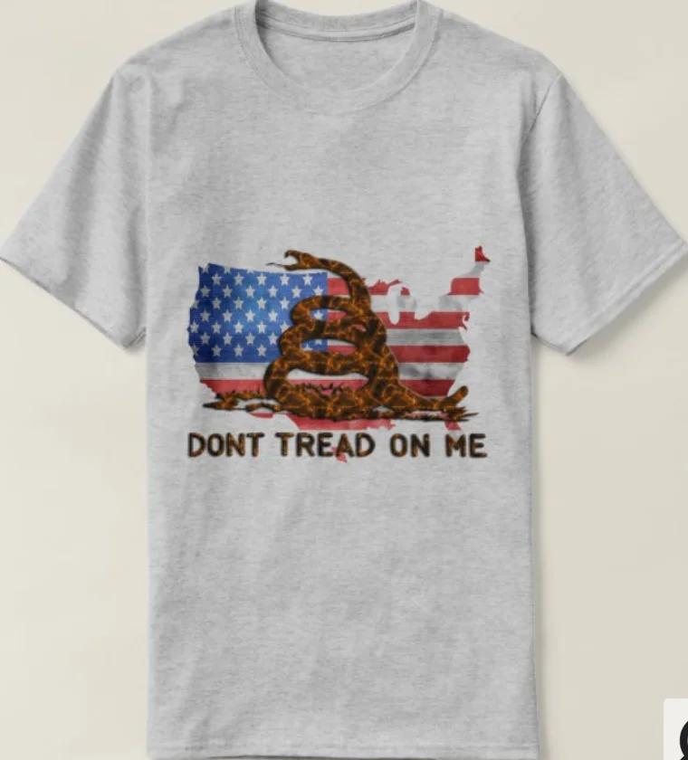 

Dont Tread on Me Rattlesnake with American Map Flag TShirt Summer Cotton Short Sleeve ONeck Mens T Shirt New S3XL 4XL