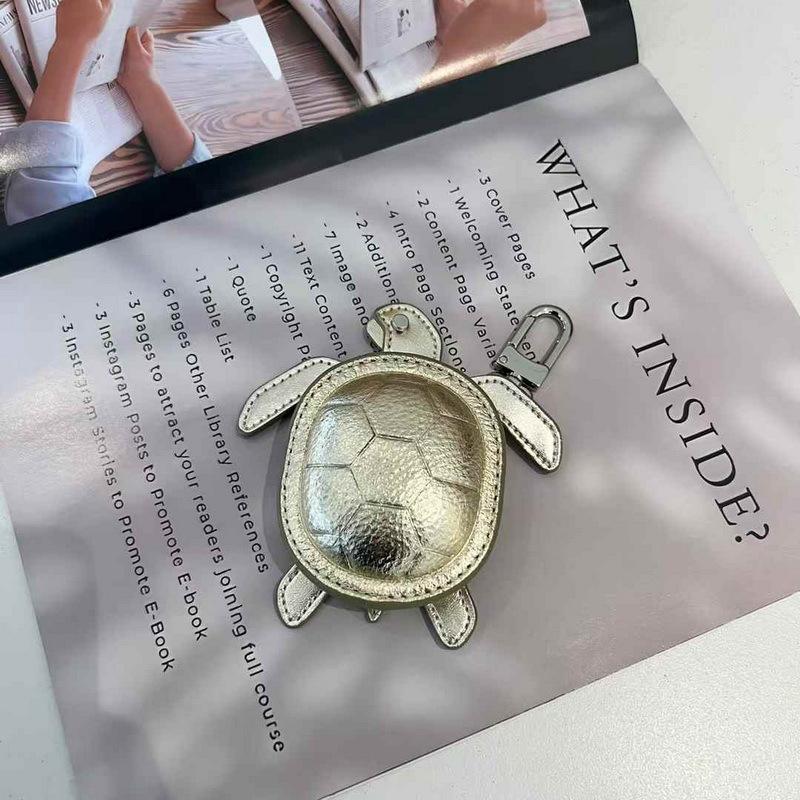 Leather Pendant First Layer Cowhide Mini Earphone Bag Turtle Pendant Change Bag Guangzhou