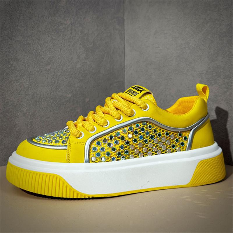 Fashion Trend New Designer Men's Fashion Charm Rhinestone All Match Mixed Thick-soled Causal Shoes Male Walking Sneakers Zapatos Hombre