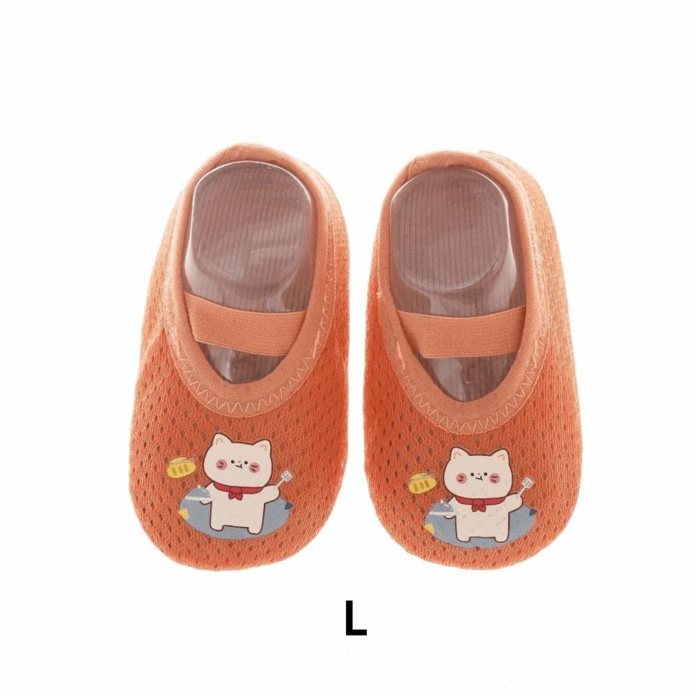 

Soft Sole Baby Shoes Anti-slip Barefoot Shoes Cartoon First Walk Shoes Casual Toddler Orange-L