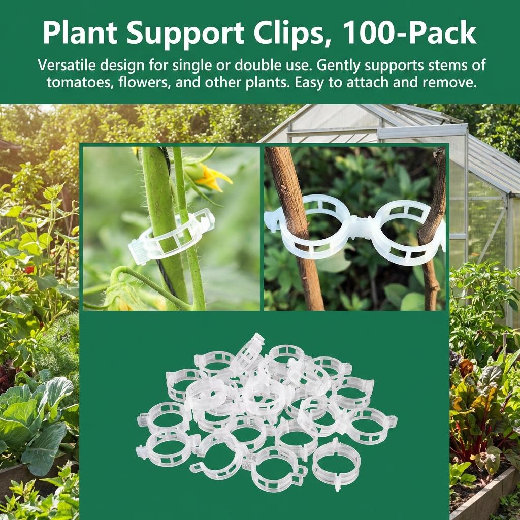 Plant Support Clips Plastic Vine Ties for Home Tomato Cucumber Gardening Use
