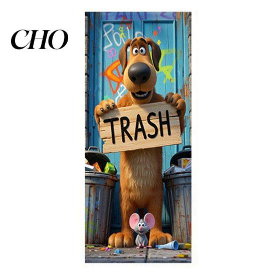 Garbage Labels Trash Can Stickers Self-Adhesive Waterproof Outdoor Bin Apply Decals Simulation Animal Plant Themes Weather-Resistant
