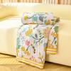 100% Cotton Blanket, Fresh Floral Bed Sheet, Four-Ply Gauze Sheet, Reversible