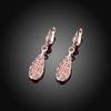 Rockyu Jewelry Brand Popular Earrings Hoop Silver Platinum Pink Gold Dangling Simple Drop Earrings Fashion Accessories Women's (PinkGold)