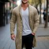 Woolen Trench Coat for Men Spring and Autumn Knit Cardigan Jacket Casual Overcoat