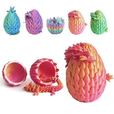 1Pc 3D Printed Dragon In Eggs, Full Articulated Dragon Crystal Dragon with Dragon Egg, 3D Printed Articulated Fidget DragonToys, Home
