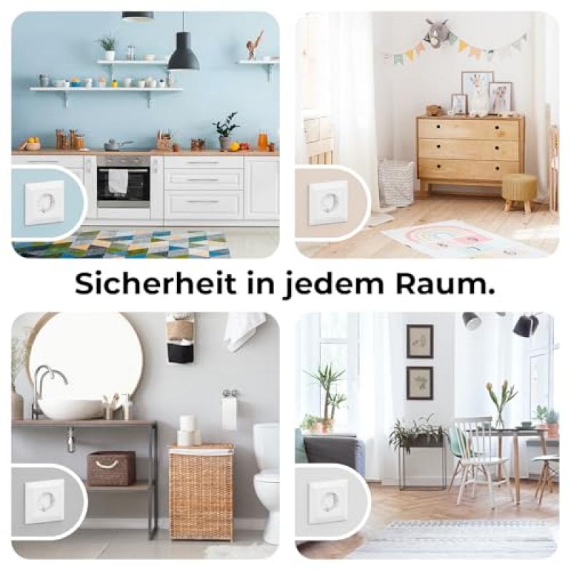 10er-Pack kindersichere Steckdosenabdeckungen mit Drehverschluss, elektrische Steckdoseneinsätze für Wandsteckdosen und Steckdosenleisten, Baby-Sicherheitsschutzstecker