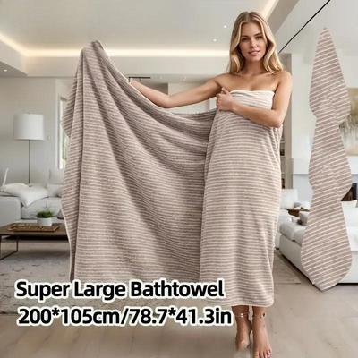 105*200cm Extra Velký Koupelnový Ručník, Zesílený Korálový Fleece, Měkký a Savý, Rychleschnoucí, Nespadne, Koupelnový Plážový Ručník, Koupelnový Ručník