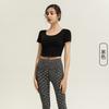 Temperament Naked with chest pad, beautiful back, short-sleeved T-shirt, women's sports running, yoga, dance, fitness tights