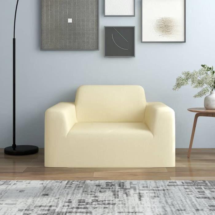 VidaXL Housse extensible de canapé Crème Jersey de polyester 332944