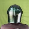 Green Barbuta Visor Helmet   Steel Medieval Knight Armor LARP, Cosplay  Collector’s Edition