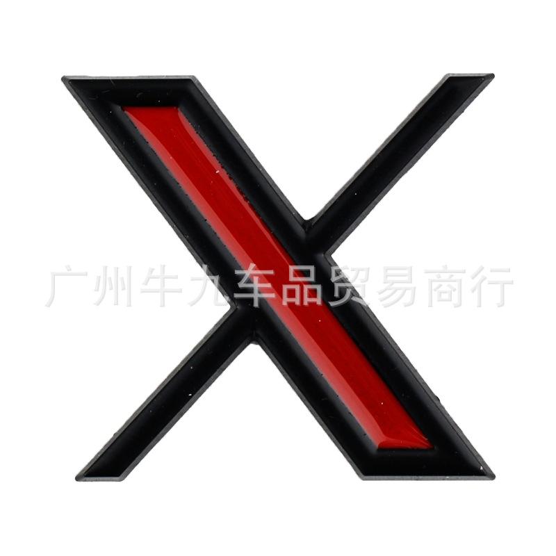 Suitable for Tesla modification X logo body labeling car personalized metal decoration X upgraded version trunk sticker