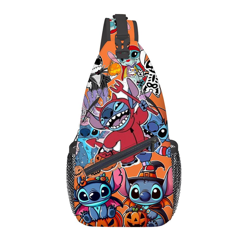 Breast Bag Women'S Fashion Oxford Cloth Cartoon Shoulder Messenger Bag Large Capacity Cycling Breast Bag