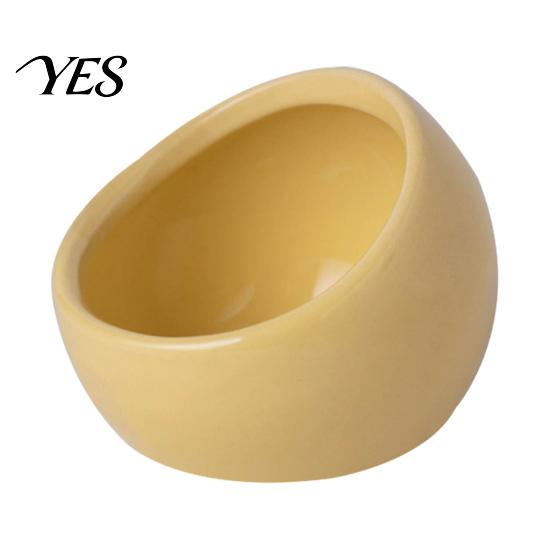 Durable Hamster Dish Ceramic Food Bowl, Small Animals Feeding Drinking Non-tip Pet Bowl for Dwarf Gerbil Rat Mice Guinea Pig Golden