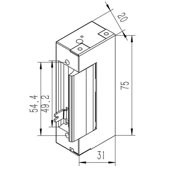 Qoltec Symmetrical Electric Strike with Memory and Lock | 12V | Stainless Steel