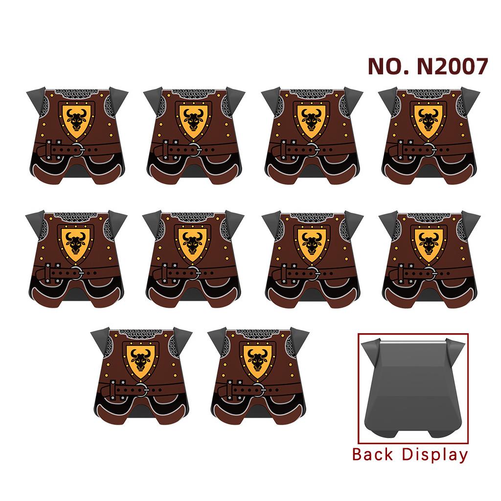 MOC Medieval Knights Armor Vest Shields Building Blocks Lion Soldiers Accessories Bricks Toys Compatible Kids Gift