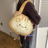 Harajuku Cartoon Toast Tote Bag Yellow Crossbody Bag Casual Butter Cat Shoulder Bag  Girls