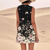 Women's Casual Summer Floral Print Sleeveless Pocket Dress