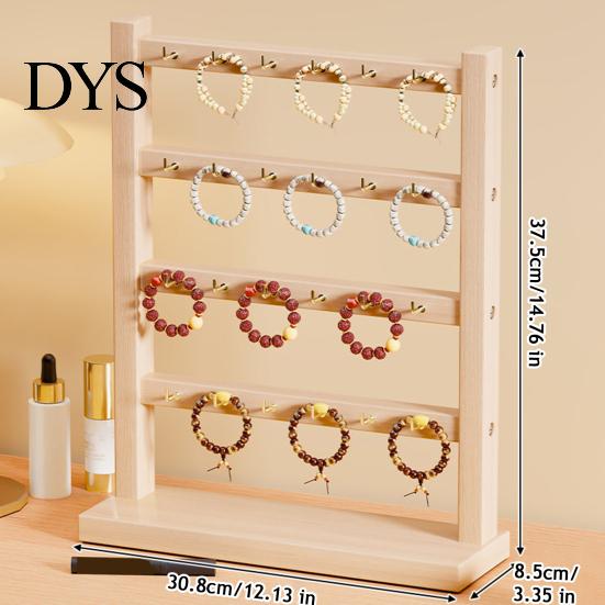 Home Jewelry Organization Wooden Organizer, Durable Display Stand, Multiple Layers Space for Trade Shows Saving Storage Rack, Necklaces Bracelets And
