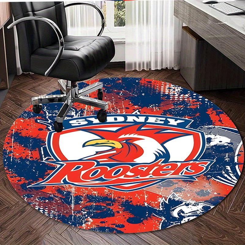 1 Stück Fußballmannschaft (23) Design Bedruckter Bereich Runder Teppich für Schlafzimmer Wohnzimmer Heimdekoration Teppiche Matte Rutschfeste Matte Teppich für das Bett