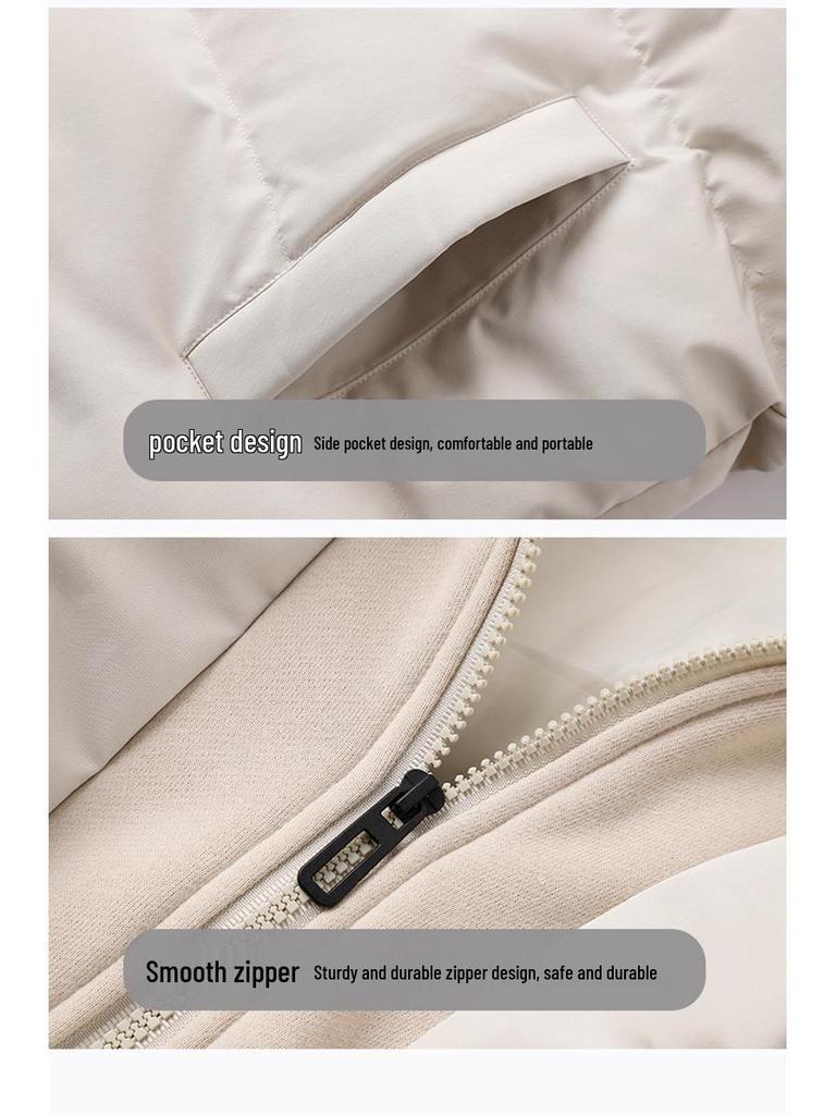 Men's Faux Two-Piece Hooded Puffer Jacket - Thick, Warm, Loose Fit