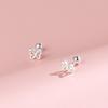 Hollow Butterfly Screw Buckle Stud Earrings For Women Sweet Minimalist Delicate Ear Jewelry