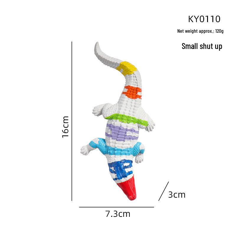 Colorful Resin Crocodile Ornament for Living Room or Office Decor