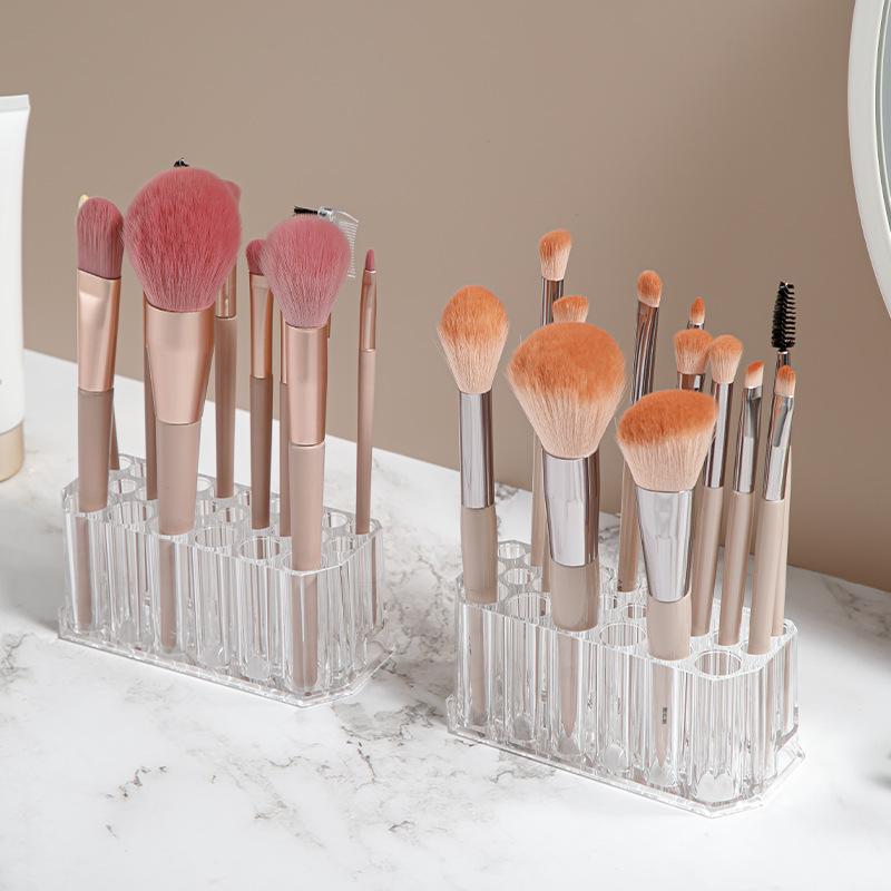 26 Holes Acrylic Nail Brushes Organizer Nail Art Kit Storage Tools Makeup Cosmetics Pen Display Case Holder Holder Showing Shelf