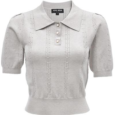 Women's Puff Sleeve Lapel Knit Sweater