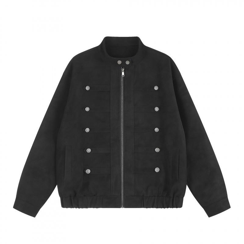 Unisex Oversized PU Jacket Black Stand Collar Zipper Casual Outerwear Fall 2026