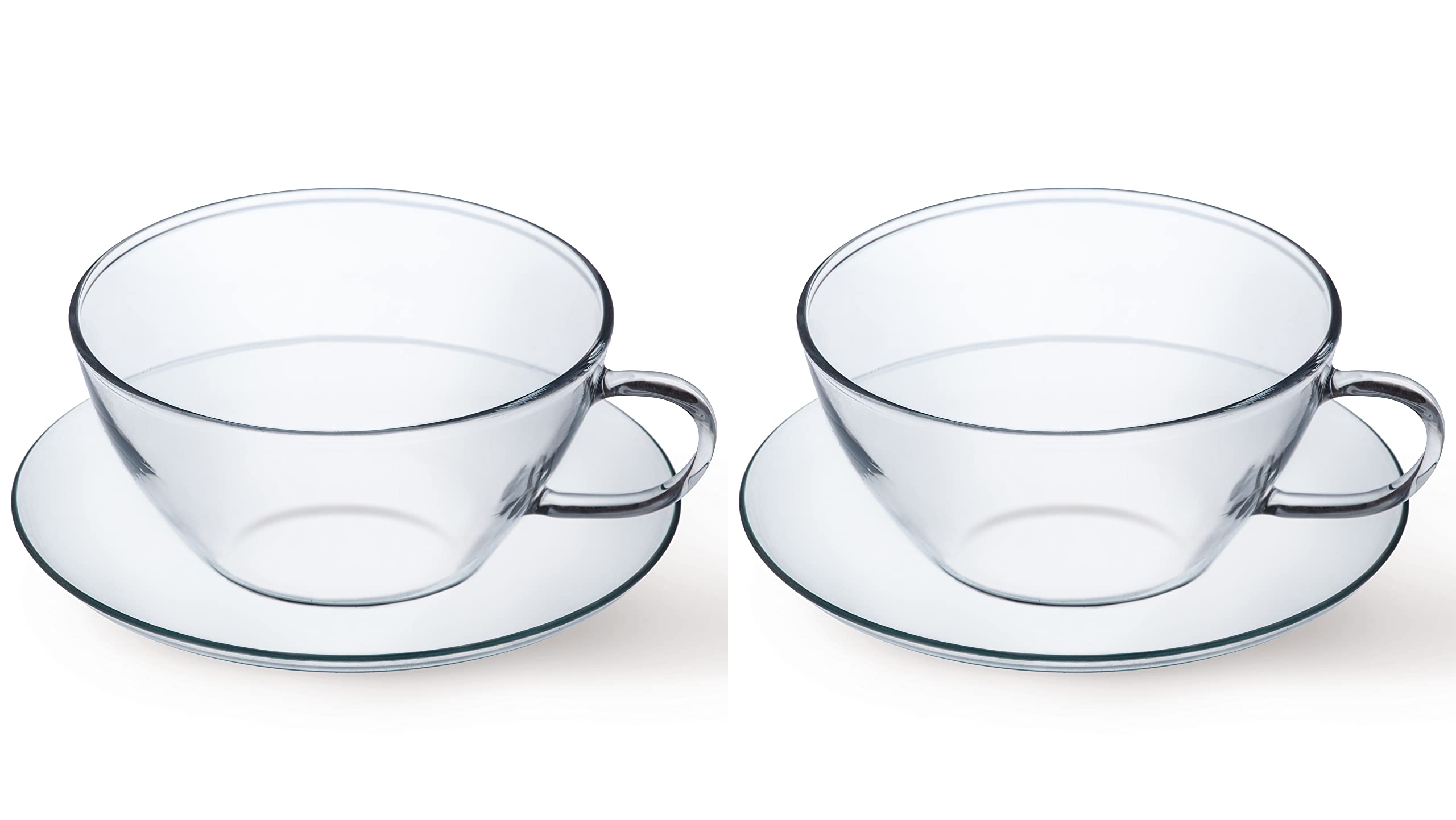 

Czech-made heat-resistant glass SIMAX teacup and saucer set (2 cups, 2 saucers) 2562-4272/2, dishwasher safe