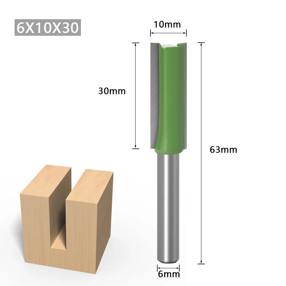 Single Double Flute Straight Bit 6mm Shank Milling Cutter for Wood Tungsten Carbide Router Bit Woodwork Tool Woodworking Tools