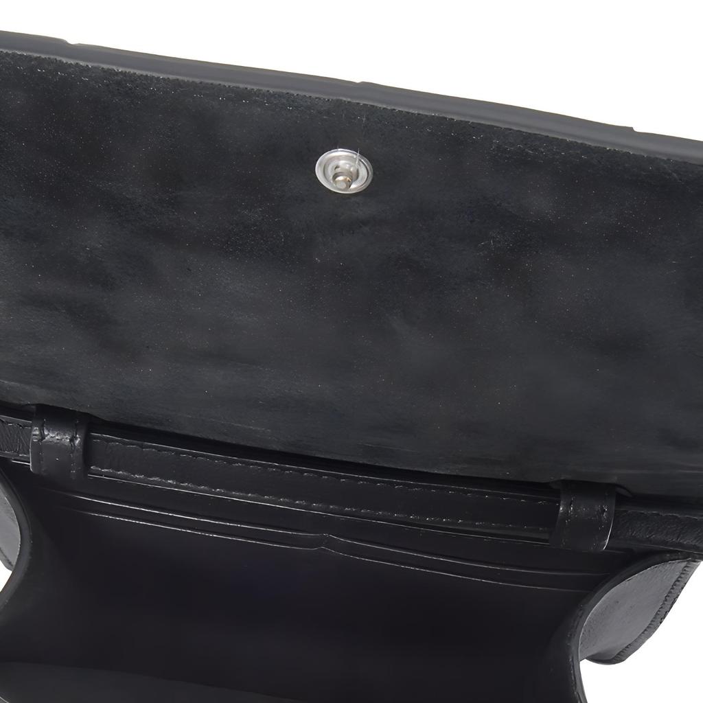 Bottega Veneta Woven Design Snap Closure Leather Mini Shoulder Crossbody Bag Unisex bags Black 574051VMAY18803