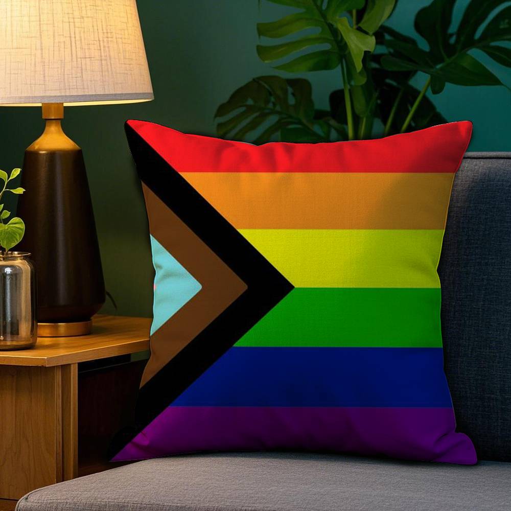 Pillow Case Sofa Living Room Bedroom Double-Sided Printing Homosexual Rainbow Flag Square Cushion Nap Time Pillow Case